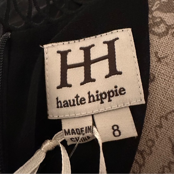 NWT Haute Hippie Lynne Smocked Waist Black Mini Dress - Picture 11 of 13